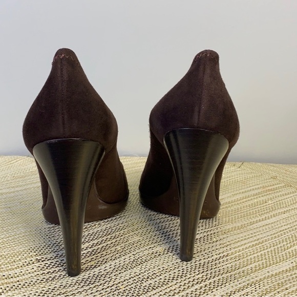 EUC CASADEI BROWN SUEDE HEELS 8 B LIKE NEW IN BOX - Picture 6 of 8